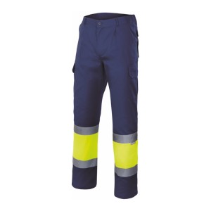 CALÇA MULTIBOLSOS 157 AZUL ESC/AMARELO AV